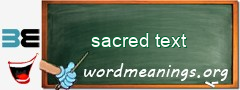 WordMeaning blackboard for sacred text